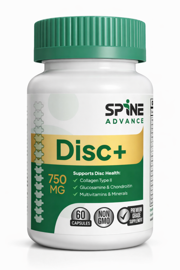Spine Advance Disc+ supplement bottle, 60 capsules